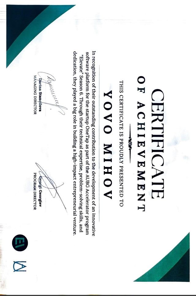 American University in Bulgaria (AUBG) certificate